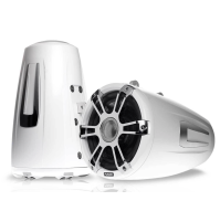 8.8" 330 Watt Coaxial Wake Tower Sports Chrome & White Marine Speakers with LEDs, SG-FT88SPWC - 010-02082-10 - Fusion 